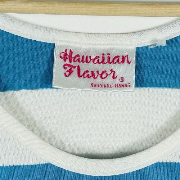 Hawaiian Flavor Vintage Stripe Paradise Beach Club Tank Mini Dress Women's Large - Picture 3 of 4